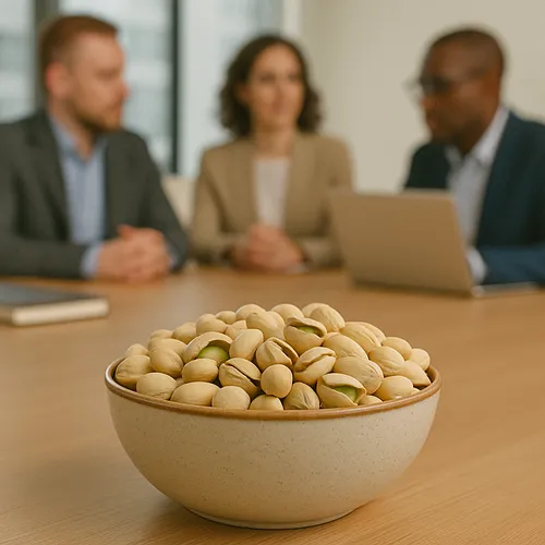 Buyer reviewing pistachio contracts